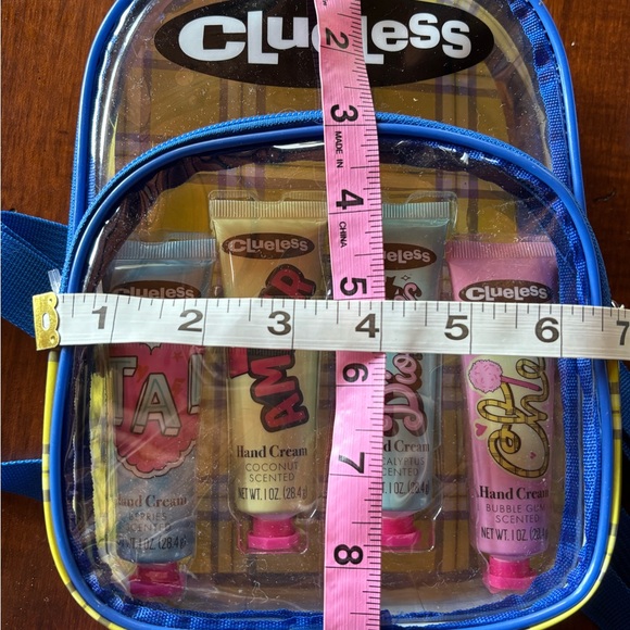 NWT Clueless Clear Backpack with 4 Hand Creams - Picture 5 of 6